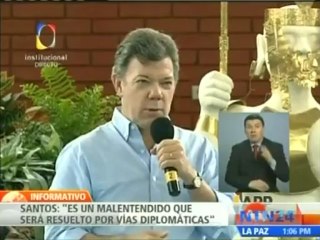 Santos: es "descabellado" pensar que Colombia conspira contra Venezuela, resolveremos cualquier diferencia por la vía diplomática