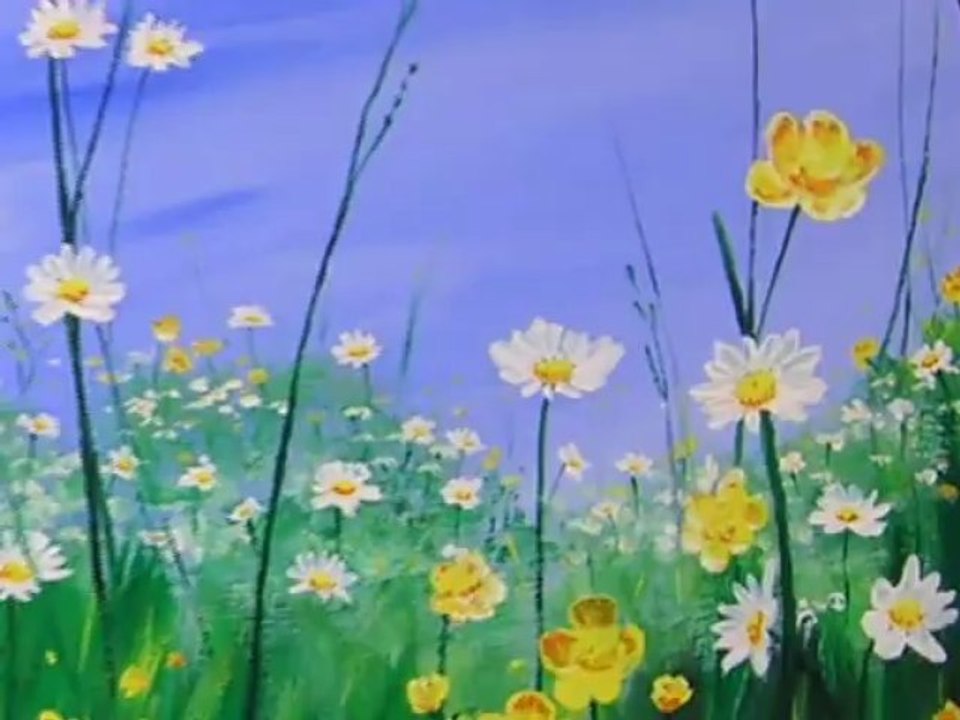 Champs de Marguerites - Olivier Lemennicier Artiste peintre sur toile, Peinture Acrylique - Vidéo