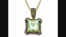 Green Amethyst & 14 Ct Champagne Diamond Pendant Necklacein 14k Gold From Jewelry.com Review