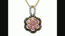 12 Ct Pink Sapphire And 15 Ct Champagne And White Diamond Flower Pendant Necklacein 10k Gold From Jewelry.com Review