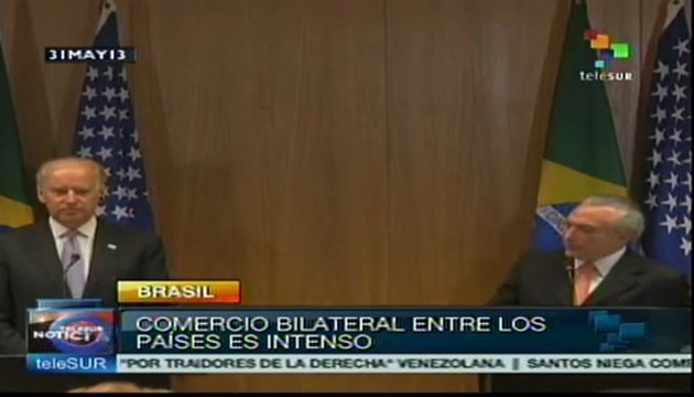 Dilma Rousseff recibe a Joe Biden en Brasilia