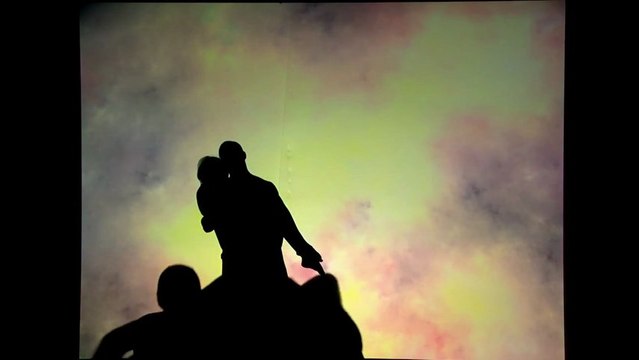 Attraction shadow theatre performance sad but beautiful