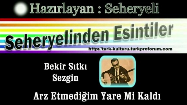 Bekir Sıtkı Sezgin ♪♪♪ Arz Etmediğim Yâreme Yâremi Kaldı