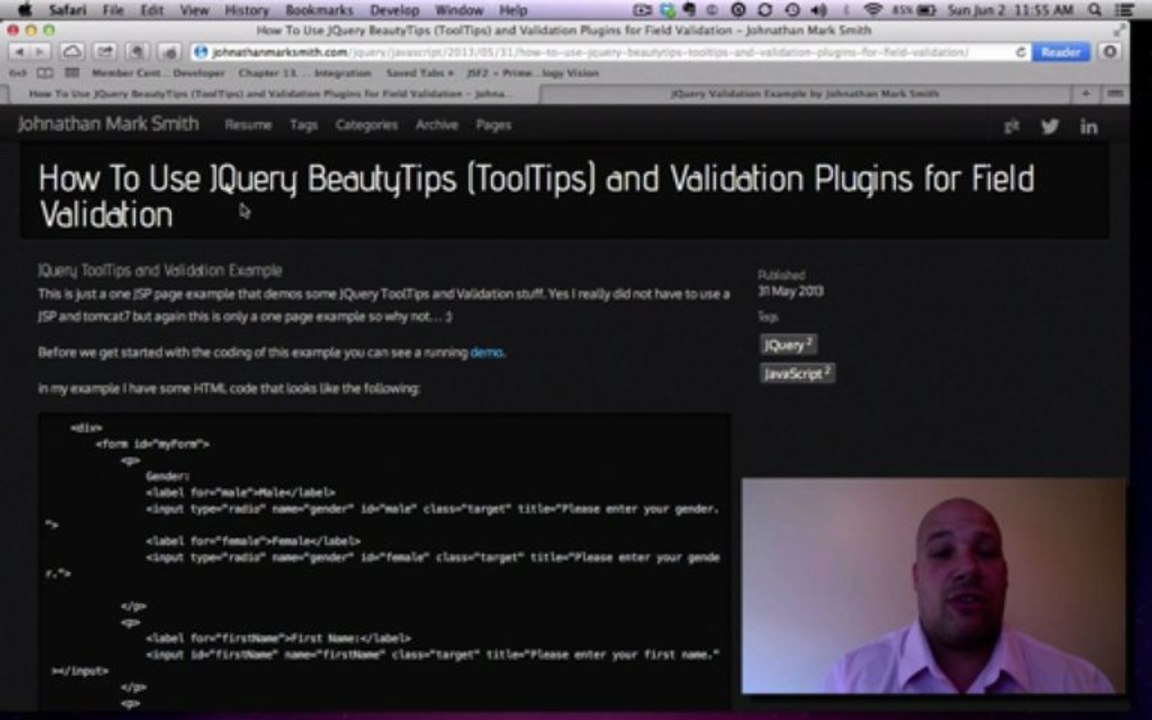 How To Use JQuery BeautyTips (ToolTips) and Validation Plugins for Field Validation by Johnathan Mark Smith