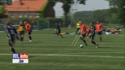 Football brawl between disabled.