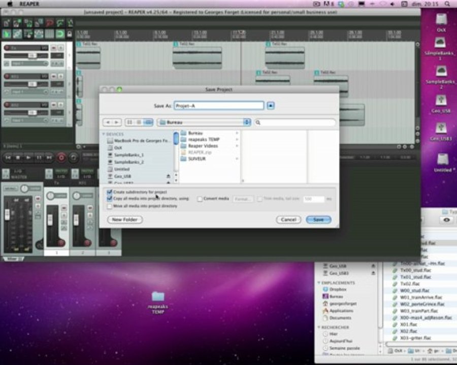 [MUS2325] - Paramètres Reaper 2 : Structure de projet - importation des fichiers sonores