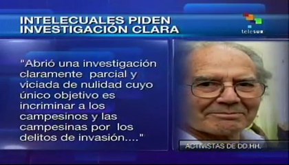 Nobel de la paz pide liberen a presos en Curuguaty, Paraguay