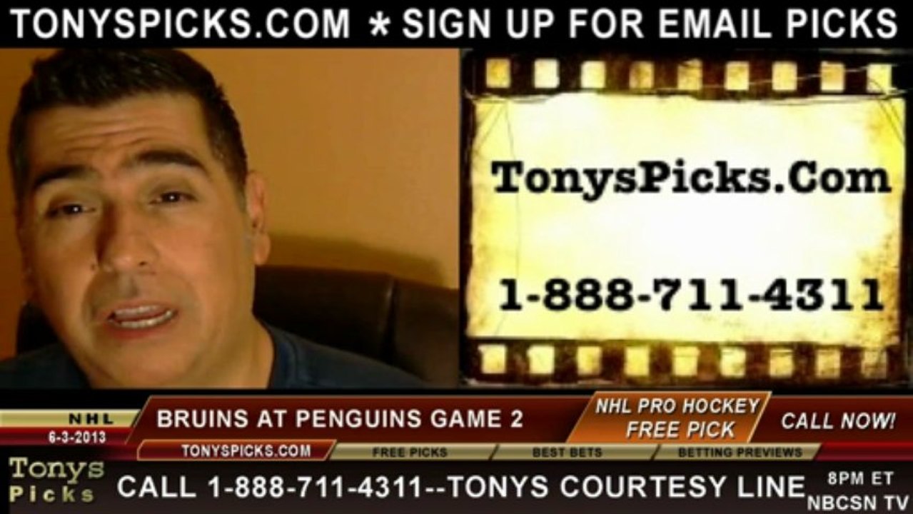NHL Playoff Pick Game 2 Pittsburgh Penguins vs. Boston Bruins Odds Prediction Preview 6-3-2013