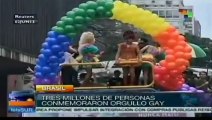 Tres millones de personas conmemoran orgullo Gay en Sau Paulo