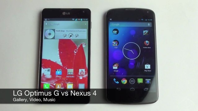 LG Optimus G vs Nexus 4 - Gallery, Video, Music player