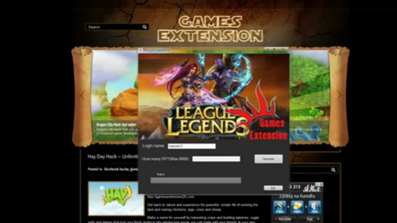 League of Legends - Riot Points Generator - Riot Code Generator - LoL [January 2013] free