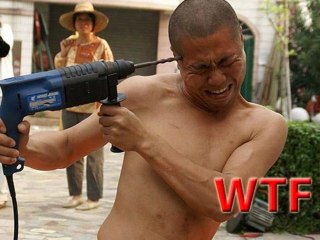 WTF Shaolin Monk Drills His Own Head