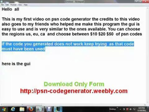 PSN Code Generator 2013 [download link in description] MEDIAFIRE { April UPDATE- NO SURVEYS}