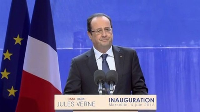 Discours lors de l'inauguration du porte-conteneurs Jules Verne à Marseille