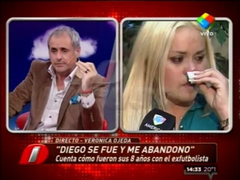 Verónica Ojeda se quebró en 'Intrusos'