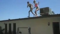 Epic fail : Jump off the roof into a pool. Splashhhhh
