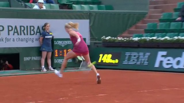 Passing entre les jambes à Roland Garros de Agnieszka Radwanska