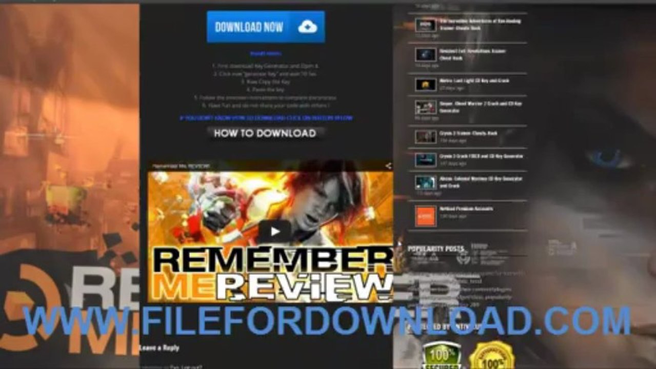 Remember Me CD KEY GENERATOR