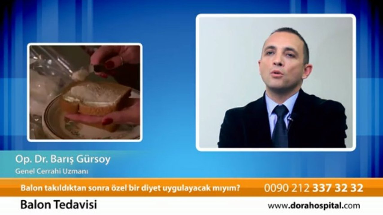 Balon takıldıktan sonra özel bir diyet uygulayacak mıyım? Op.Dr.Barış Gürsoy
