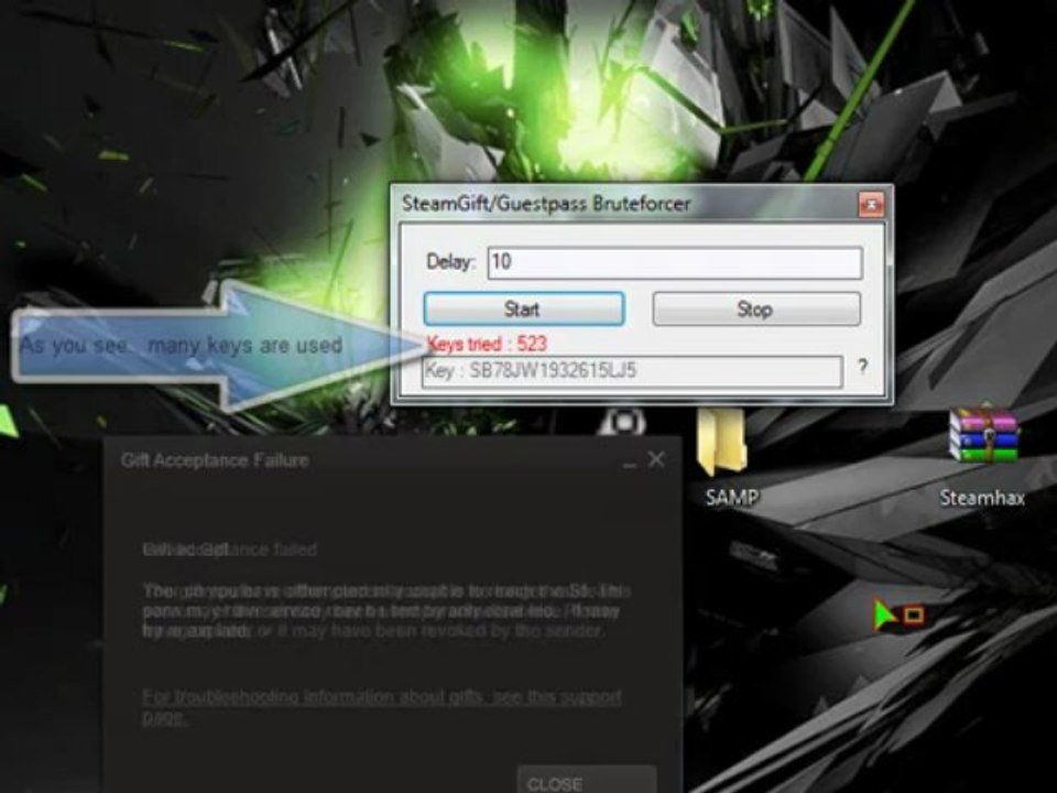 Steam Hacks Achievements ulocker + Gift key Generator