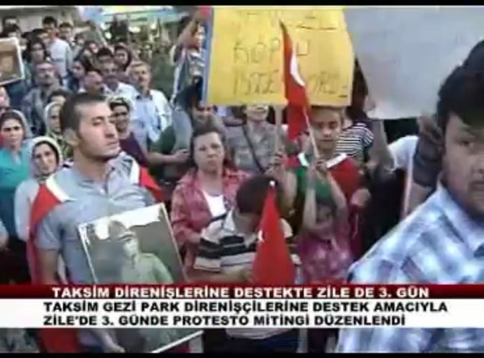 taksim gezi parkı direnişlerine destek zile de 3. gün