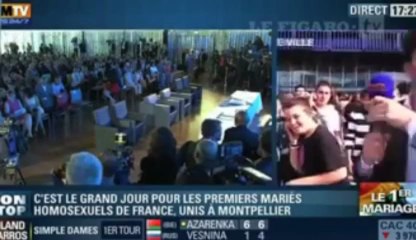 UN JOURNALISTE DE BFM TV AGRESSER PENDANT LE 1ER MARIAGE GAY EN FRANCE