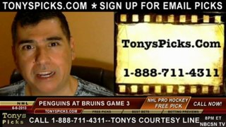 NHL Playoff Odds Game 3 Boston Bruins vs. Pittsburgh Penguins Pick Prediction Preview 6-5-2013