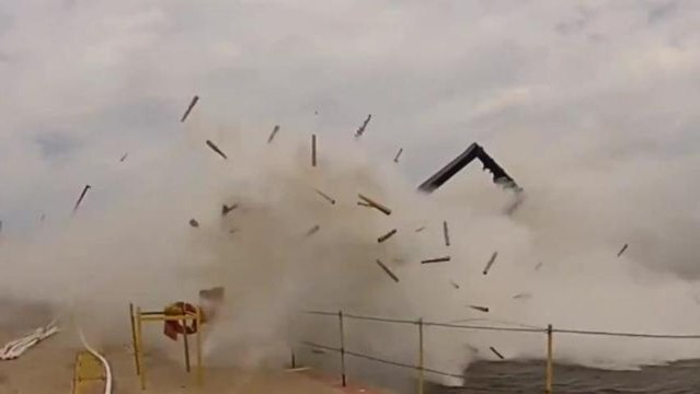 Top Videos: Ship Launch Fail, Crazy Golf Tricks, Worst Soccer Goal Ever
