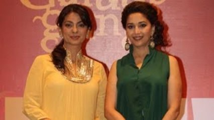 Download Video: Rivals Madhuri Dixit & Juhi Chawla Come Together To Promote 'Gulaab Gang' !