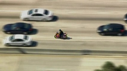Motorcyclist leads California police on highway chase