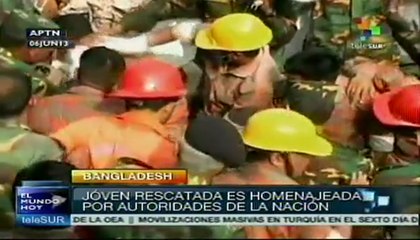 Joven rescatada fue homenajeada por autoridades de Bangladesh