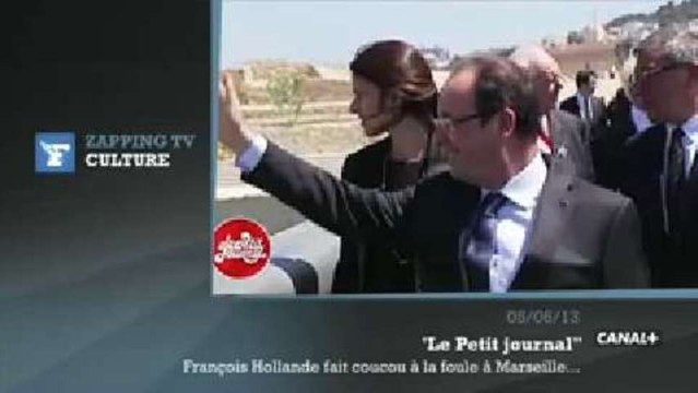 Zapping TV : à Marseille, François Hollande salue une foule imaginaire