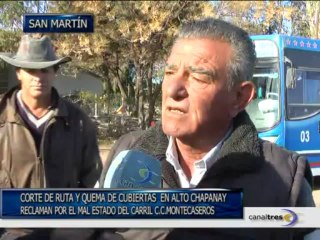 Corte de ruta en Alto Chapanay