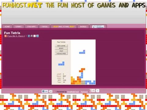 Fun Tetris - jeu à FunHost.Net/itetris