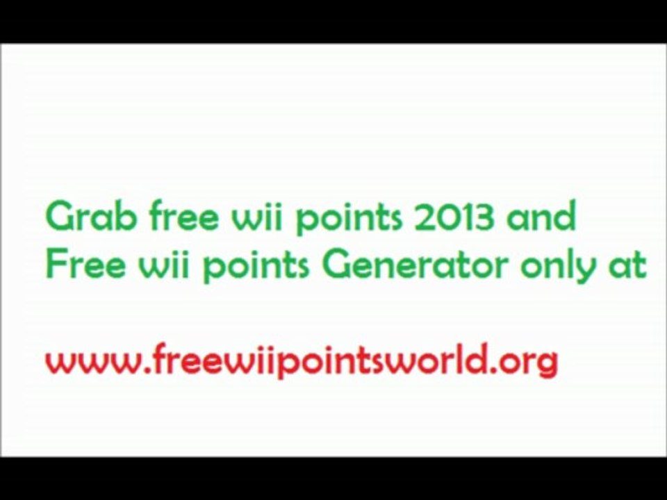 Free Wii Points Generator 2013