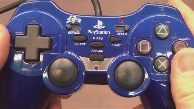 Classic Game Room - BLUE FUJIWORK ANALOG RENSYA PAD review for PS2