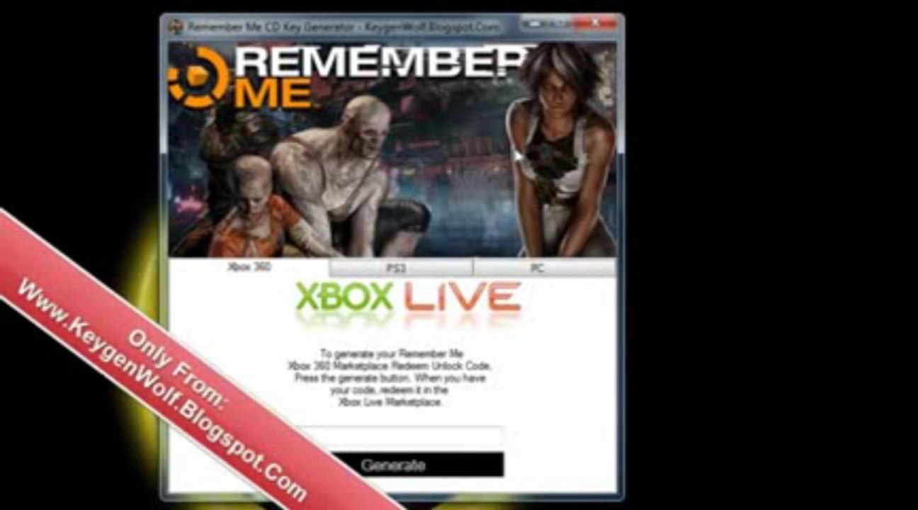 Remember Me CD Key Generator @ Générateur @ FREE Download June - July 2013 Update