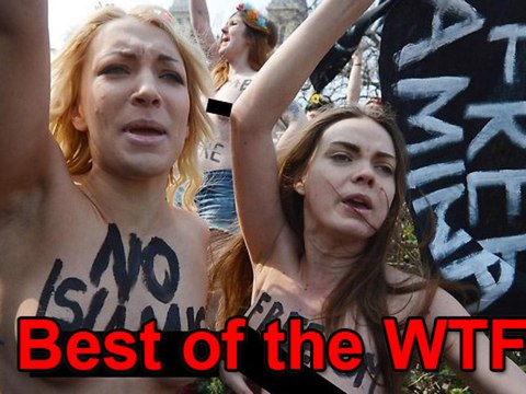 BEST OF WTF Topless Femen Woman Strip Off To Protest In Paris
