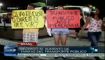 Marchan en protesta al aumento de tarifas en Brasil