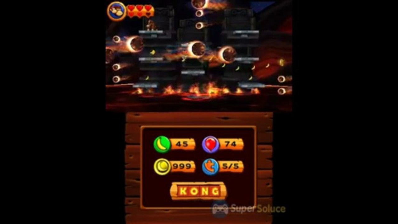 Soluce Donkey Kong Country Returns 3D : 8-6 Mer de Magma