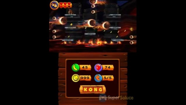 Soluce Donkey Kong Country Returns 3D : 8-6 Mer de Magma
