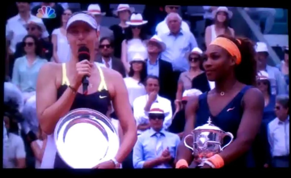 French Open 2013 Women's Singles Trophy Presentation and Speeches pt. 1
