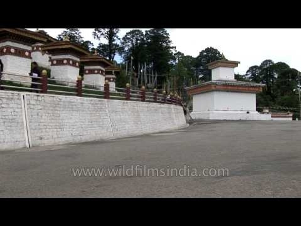 One hundred and eight stupas at Dochula pass in Bhutan