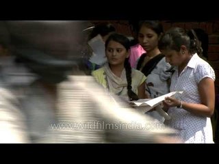 Girls standing outside Gargi college