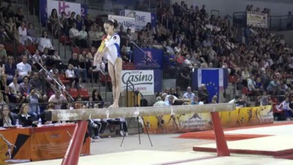 FFGYM - Andreea Munteanu (ROM), 2013 Match France-Roumanie, Poutre