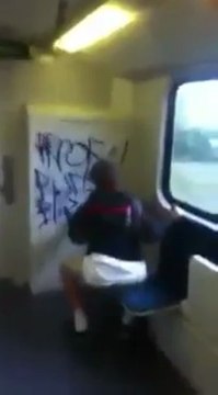 Pris en flag en train de taguer dans le train