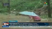 Lluvias en China provocan quince muertos