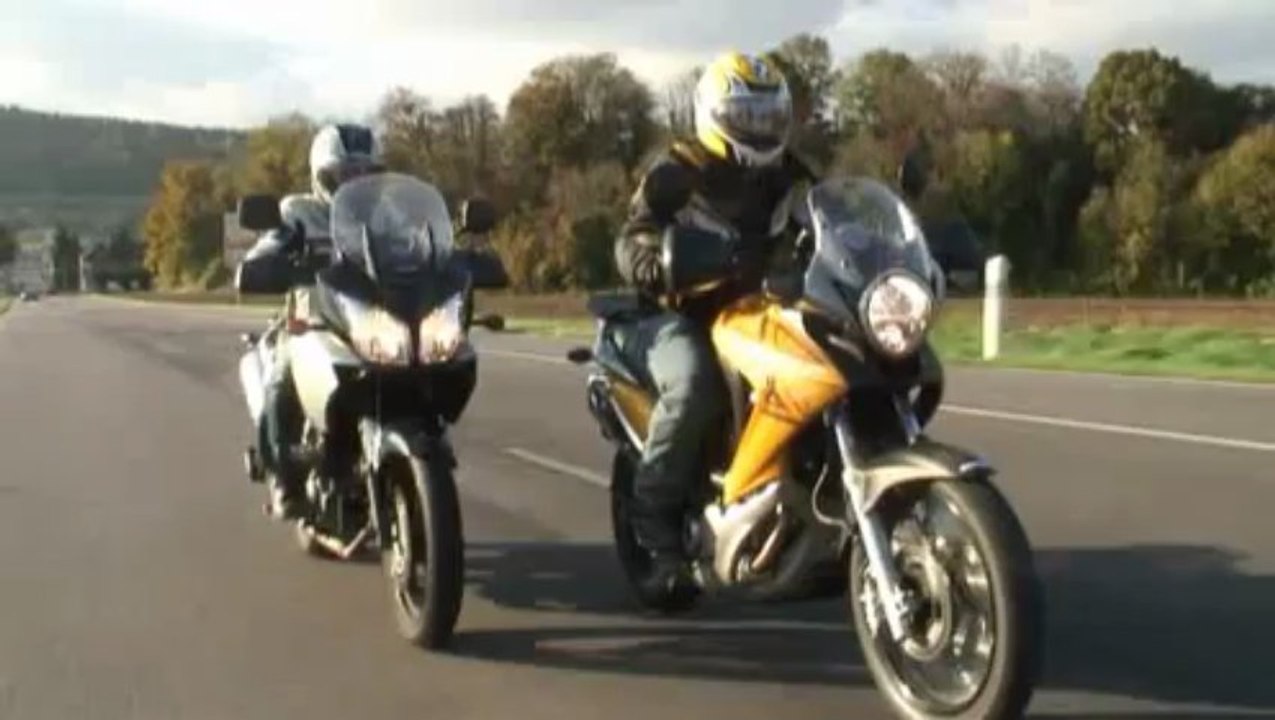 Vidéo : la Honda 700 Transalp face à la Suzuki 650 V-Strom