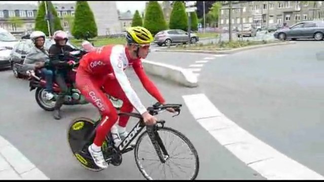 Reconnaissance du contre-la-montre Avranches-Le-Mont-Saint-Michel par Julien Fouchard