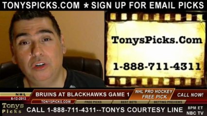 Boston Bruins vs. Chicago Blackhawks Pick Prediction NHL Pro Hockey Finals Game 1 Odds Preview 6-12-2013